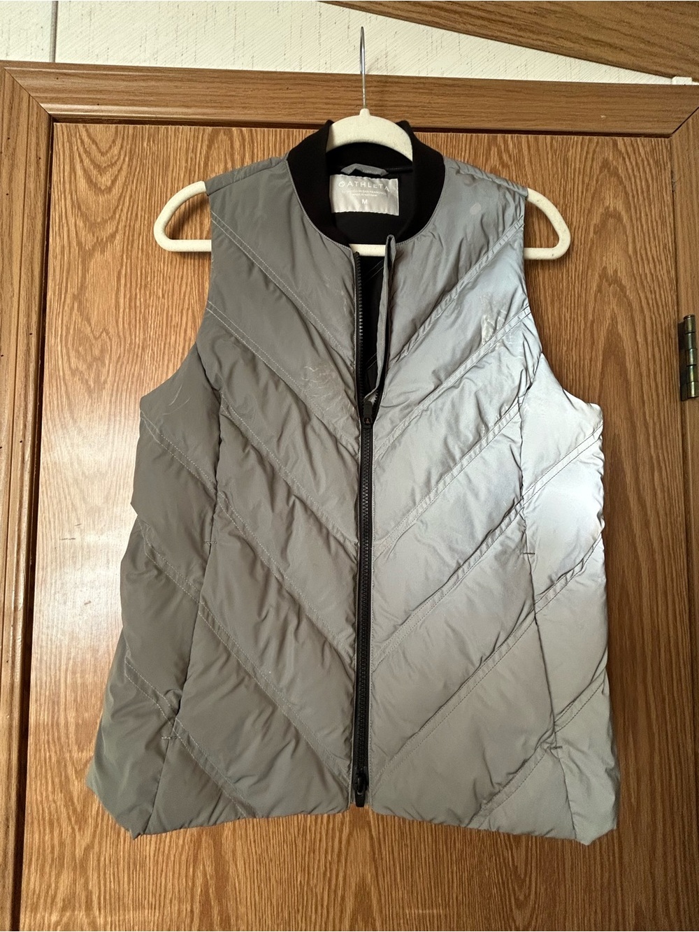Athleta Inlet Puff Reflective Down Zipper Front Vest